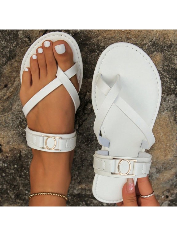 Summer Flip-Flops Slippers for Women 2025 Boho Open Toe Slip-On Causal Daily Outdoor Flat Thong Slides Shoes for Women Beach Vacation Fashion