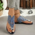 thumbnail image 1 of Summer Flip Flops for Women Open Toe Slip On Rhinestone Thong Flat Slides Sandals Summer Casual Women Beach Fashion Slippers Lazy Shoes, 1 of 9