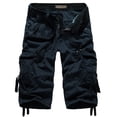 thumbnail image 1 of Summer Deals HOOMEUMY Men's Summer Cargo Shorts Multi-Pocket Bermuda Knee Length Straight Leg Work Shorts Drawstring Loose Fit Shorts Dark Blue 6, 1 of 2