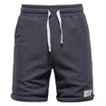 thumbnail image 1 of Summer Deals HOOMEUMY Men's Summer Drawstring Shorts Waffle Knit Soft Beach Shorts with Pockets Gray 12, 1 of 8