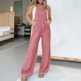 thumbnail image 1 of Summer Jumpsuits for Women Plus Size Summer Casual Denim Long Rompers Women's Fashion Adjustable Strap Overalls with Pockets S-2XL, 1 of 8