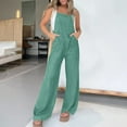 thumbnail image 1 of Summer Jumpsuits for Women Plus Size Summer Casual Denim Long Rompers Women's Fashion Adjustable Strap Overalls with Pockets S-2XL, 1 of 8