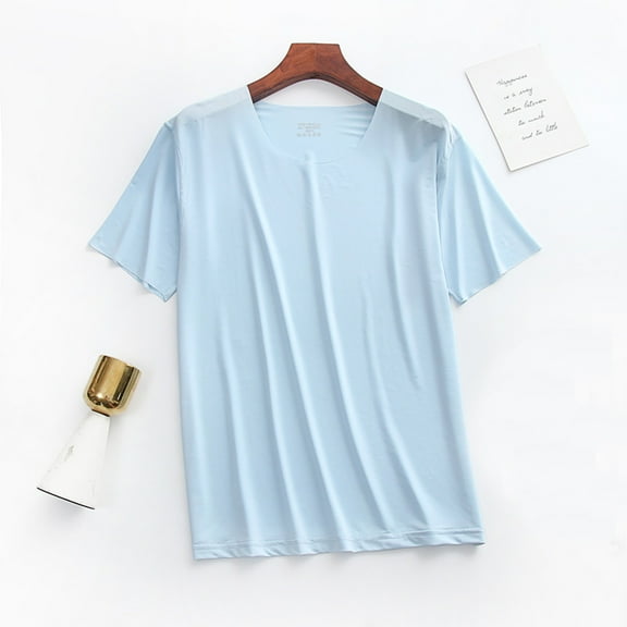 Men's Shirts Plus Size Short Sleeve Crew Neck Big and Tall Lightweight Tops & Blouses Sport Shirts for Men Summer Casual Pullover T-Shirts L-5XL