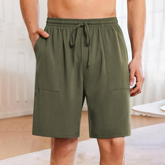 Summer Mens Shorts Plus Size Elastic Waist Drawstring Short Pants for Men Summer Casual Loose Sport Workout Cargo Gym Shorts with Pockets S-3XL