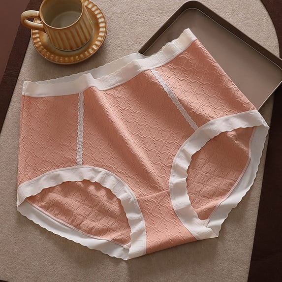 Summer Deals Panties for Women High-waisted Women's Solid Color Plus Size High Waist Cotton Pear Shaped Figure Enlarged Underwear Plus Size Everyday Underwear Casual Panties