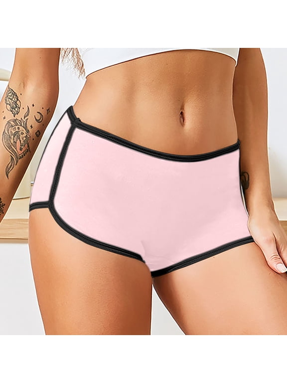 Summer Panties for Women High-waisted Womens Solid Color Underwear Breathable Sports Four Cornered Underwear Briefs Plus Size Everyday Underwear Casual Panties
