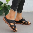 thumbnail image 1 of Summer Sandals for Women 2025 Arch Support Wedge Slip-On Open Toe Causal Daily Outdoor Shoes for Women Beach Vacation Fashion, 1 of 7