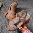 thumbnail image 1 of Summer Sandals for Women 2025 Boho Thick Heel Open Toe Ankle Strap Causal Daily Outdoor Shoes with Buckle for Women Beach Vacation Fashion, 1 of 9