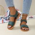 thumbnail image 1 of Summer Sandals for Women 2025 Open Toe Ankle Strap Flats Slides Slippers Summer Casual Women Beach Fashion Shoes, 1 of 8