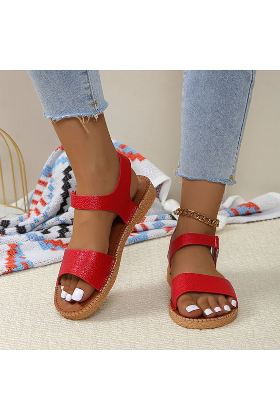 Summer Sandals for Women 2025 Open Toe Ankle Strap Flats Slides Slippers Summer Casual Women Beach Fashion Shoes