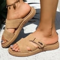 thumbnail image 1 of Summer Slippers for Women 2025 Open Toe Slip-On Causal Daily Outdoor Flat Slides Shoes for Women Beach Vacation Fashion, 1 of 3