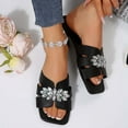 thumbnail image 1 of Summer Slippers for Women Arch Support Open Toe Slip On Rhinestone Flat Slides Sandals Summer Casual Women Beach Fashion Slippers Lazy Shoes, 1 of 8