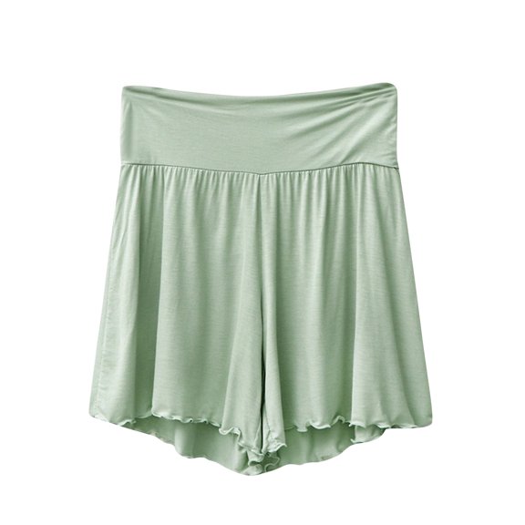 Summer UTSJKR Women's Ruffle Shorts High Waist Flowy Shorts Lounge Shorts Pink Solid Soft Summer Shorts