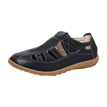 Summer Deals Women's Sandals Women Beach Fashion Casual Daily Flat Heels Close Toe Slip-On Hollow Slippers Slides Shoes Black 5.5