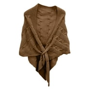 Women's Woolen Triangle Shawl – Large Knitted Wrap Scarf, Soft & Warm For Fall Winter, Retro Chic