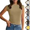 thumbnail image 1 of Womens Tops Slim Open Back Short Sleeve Dressy Blouses Crew Neck Casual Loose Summer Shirts S-L, 1 of 8