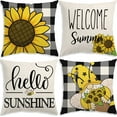 thumbnail image 1 of Summer Decor Pillow Covers 18x18 inch Buffalo Plaid Summer Outdoor Summer Pillows Decorative Throw Pillows Farmhouse Cushion Case for Couch Sofa, 1 of 8