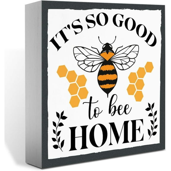 Summer Decor,Summer Decorations for Home Office,Summer Sign,Summer Bee Sign,It's So Good to Bee Home Sign,Bumble Bee Decor,Summer Decoration Indoor for Desk Shelf 5x5 Inch