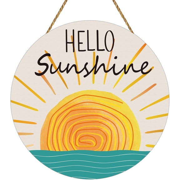 Summer Decor Wreaths for Front Door Hello Sunshine Door Decor Wooden Front Door Hanger Hanging Sign Pool Decorations for Spring Summer Office Porch Wall Home Decorations