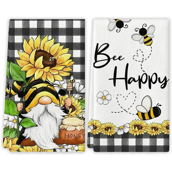 Summer Decorations Sunflower Kitchen Towels Spring Summer Floral Bee Dish Towels Summer Sunflower Decor Tea Towels Decorations for Home Simple Life Home Party Gifts