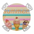 thumbnail image 1 of Summer Desserts Elastic Fitted Round Table Cover Ice Cream Lemon Colorful Stripes Waterproof Outdoor Tablecloth for Holiday Party, Picnic, Patio & Dining Fits Tables Up to 36"-44", 1 of 8