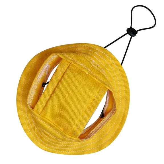 Summer Dog Bucket Hat Pet Sun Visor Cap Adjustable Outdoor Sunshade Hat with Ear Holes for Small Medium Dogs Cats M