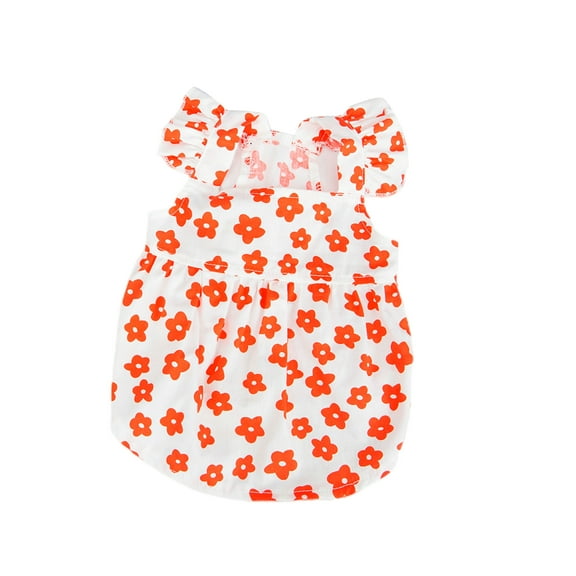 Summer Dog Dress Breathable Outfits Cute Printed Pet Vest Puppy Sleeveless Clothes for Female Dogs