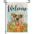 thumbnail image 1 of Summer Dog Golden Retriever Garden Flag 12x18 Inch Double Sided Welcome Outside Small Decoration for Yard, 1 of 7