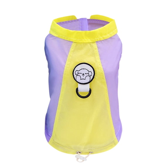 Summer Dog Sun Protection T-Shirt, Sleeveless Breathable Puppy Tank Top with Adjustable Drawstring & D-Ring for Small Medium Dogs Cats(Purple,XL)