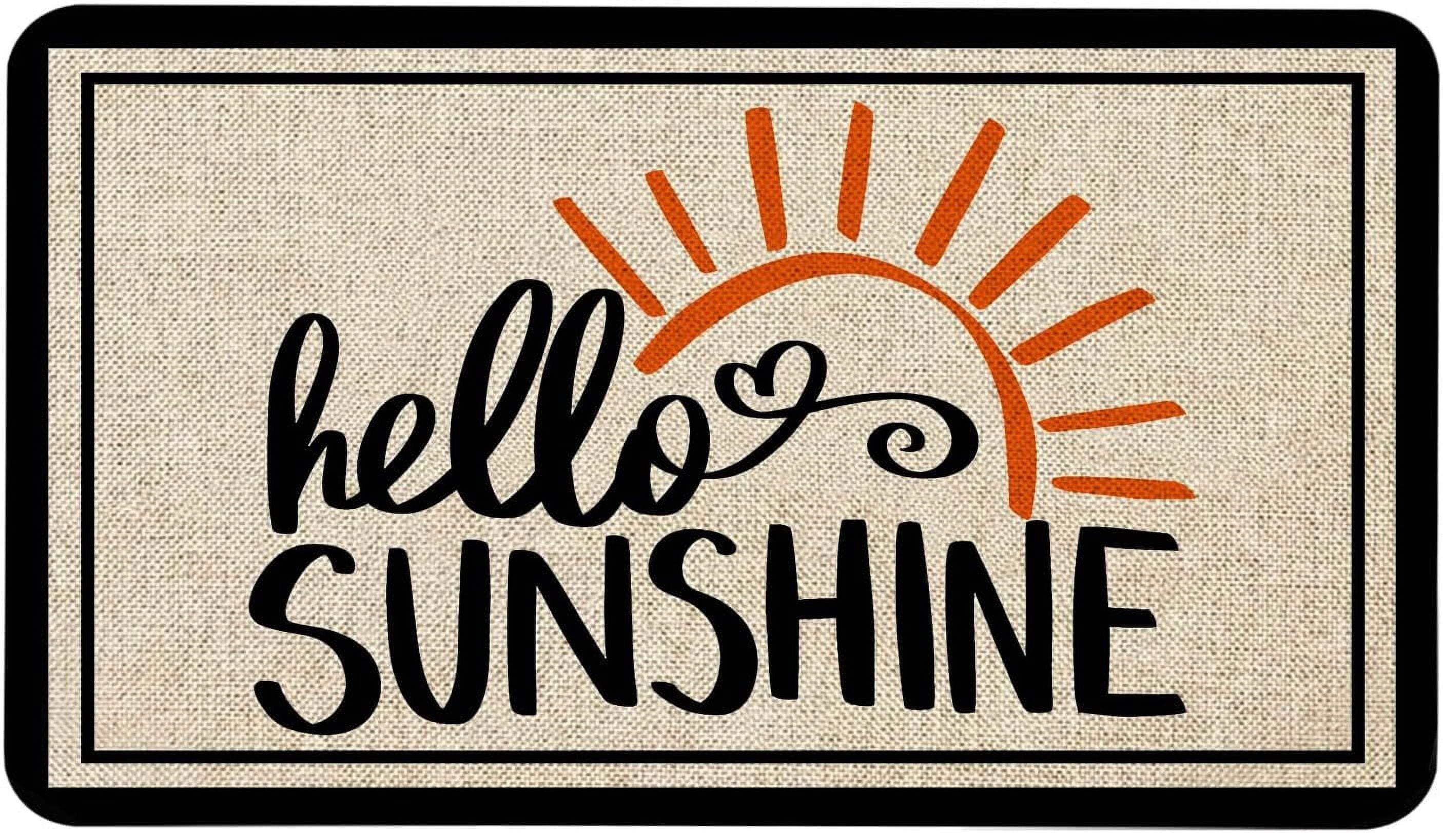 Summer Door Mat 30 X 17 Inch Hello Sunshine Doormat Indoor Outdoor Entrance Floor Mat Non Slip Summer Decor Rubber Welcome Mats