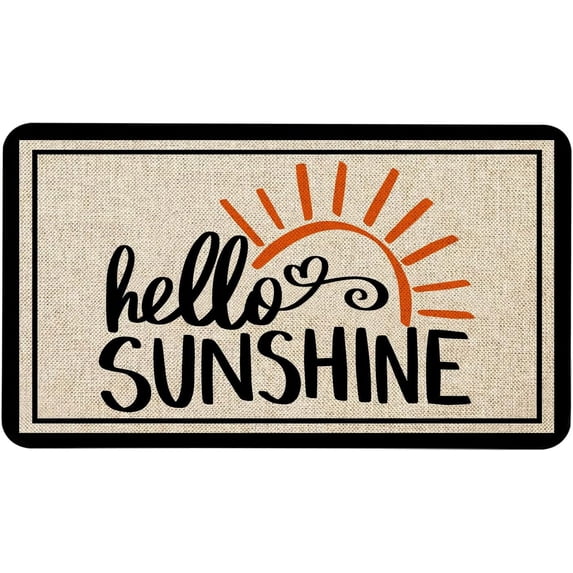 Summer Door Mat 30 X 17 Inch Hello Sunshine Doormat Indoor Outdoor Entrance Floor Mat Non Slip Summer Decor Rubber Welcome Mats