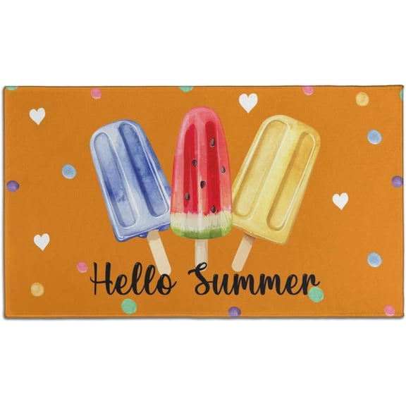 Summer Door Mat for Front Door Sunshine Welcome Doormat Non-Slip Washable Summer Outdoor Mat Entry Rug for Indoor Outdoor Home Summer Decorations 17 x 30 Inch
