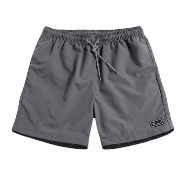 Summer Drawstring Cotton Cargo Half Shorts for Men Lightweight Casual Loose Elastic Waist Outdoor Shorts with Pockets