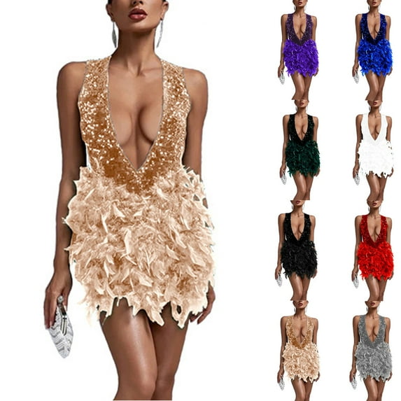 Umbreon Blue Summer Dresses for Women Sleeve Less Deep V Neck Porm Dress Solid Color Elegant Back Less Mini Dresses Formal Evening Gowns