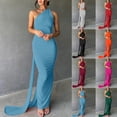 thumbnail image 1 of Umbreon White Dresses for Women Elegant Classy Sleeve Less Bak Less Prom Dresses Solid Color Hanging High Slit Maxi Dress Formal Evening Gowns, 1 of 7
