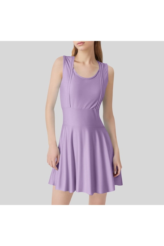 Summer Dress Bathing Suits For Women Bikini Print Strappy Back Plus Size Bathing Suits Tankinis Swimming Suits - Purple∣S