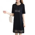 thumbnail image 1 of Summer Dress Casual Short Sleeve Letter Printed Lady Slim Sexy Mesh Patchwork Sheath Mini DressPlus Size, 1 of 6