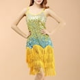 thumbnail image 1 of Summer Dress Dgankt Women Tassel Formal Dress Sequin Strap Latin Dance Dress Mini Elegant Evening Prom Party Club Dance Gown, 1 of 3