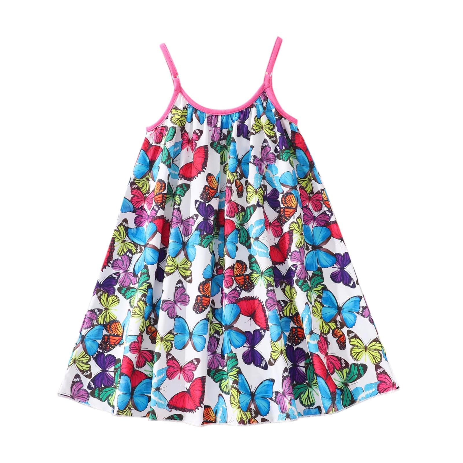 Summer Dress For Tollder Casual Girls Halter Collar Butterfly Prints ...