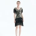 thumbnail image 1 of Summer Dress For Women 1920s Vintage Flapper Great Gatsby Fringe Beaded Dresses Prom Cocktail Prom Sequin Tassels Size S-3XL,Golden,XL, 1 of 9