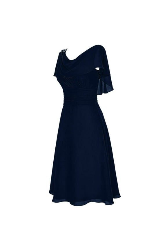 Summer Dress Saving! Women's Casual Plus Size formal Wedding Bridesmaid High-waist Party Ball Prom Gown Cocktail Dress Dark Blue 3XL