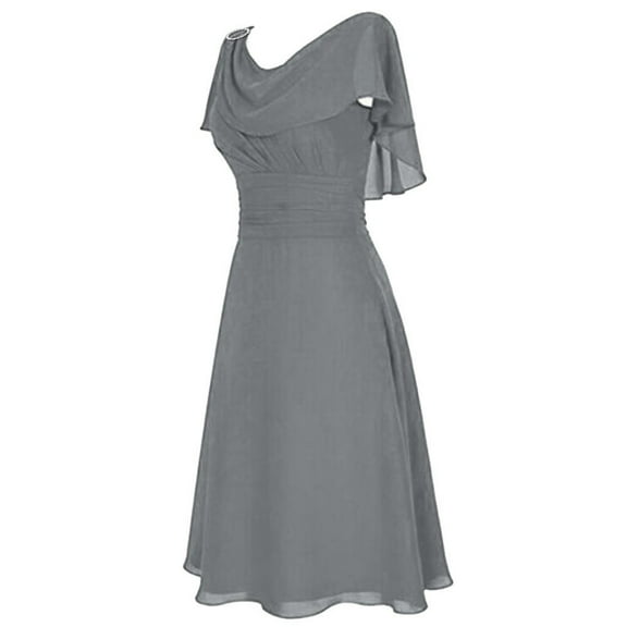 Summer Dress Saving! Women's Casual Plus Size formal Wedding Bridesmaid High-waist Party Ball Prom Gown Cocktail Dress Gray 3XL