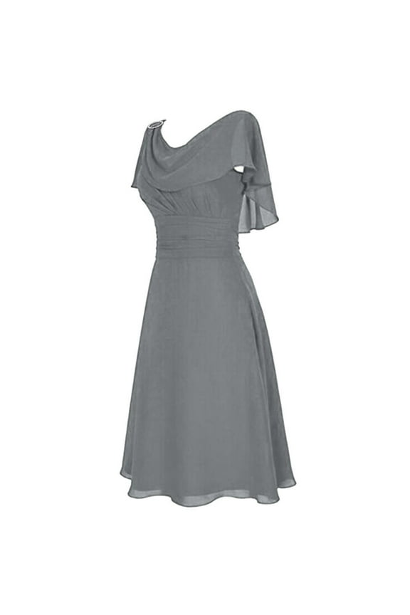 Summer Dress Saving! Women's Casual Plus Size formal Wedding Bridesmaid High-waist Party Ball Prom Gown Cocktail Dress Gray 4XL