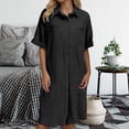 thumbnail image 1 of Summer Dress For Women Short Sleeve Irregular Pocket Shirt Dress With Pockets Women Short Summer Dresses Womens Long Dresses Casual below The Knee Dresses Short Wrap Dress plus Size Dress for Women, 1 of 4