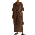 thumbnail image 1 of Summer Dress,Women's Solid Linen Jacket+Strap+Skirt Linen Jumpsuit Three-piece Set Linen Set, 1 of 9