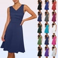 thumbnail image 1 of Summer Dresses for Women Plus Size Beach Midi Dress Casual Loose Sundress V-Neck Sleeveless Party Dresses for Women, 1 of 8