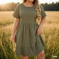 thumbnail image 1 of ZunFeo Summer Dress for Women Elegant Plus Size Midi Dress Ruffles Cozy Beach Vacation Dresses Brown L, 1 of 8