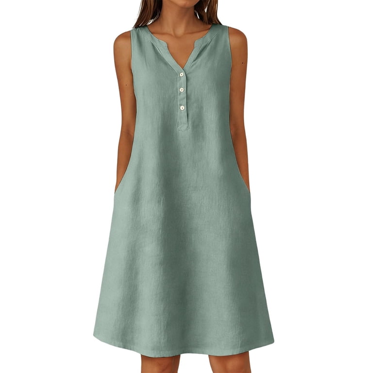 cotton sun dresses with pockets Sureple Sundress for Women Dresses Summer Dress Juniors Casual Cotton  Sundresses for Women 2025 Spaghetti Strap Dresses for Beach(SP308-Army  Green-S) at Amazon Women's Clothing store