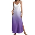 thumbnail image 1 of Summer Dress for Women Satin Spaghetti Strap Backless Maxi Dress Formal Gradient Wedding Guest Dresses with Slit, 1 of 7