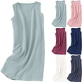 thumbnail image 1 of Summer Dress for Women Sleeveless Cotton Gauze Round Neck Loose Fit Casual Dress, 1 of 9